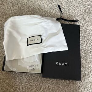 Gucci White Satin Dust Bag with Black box